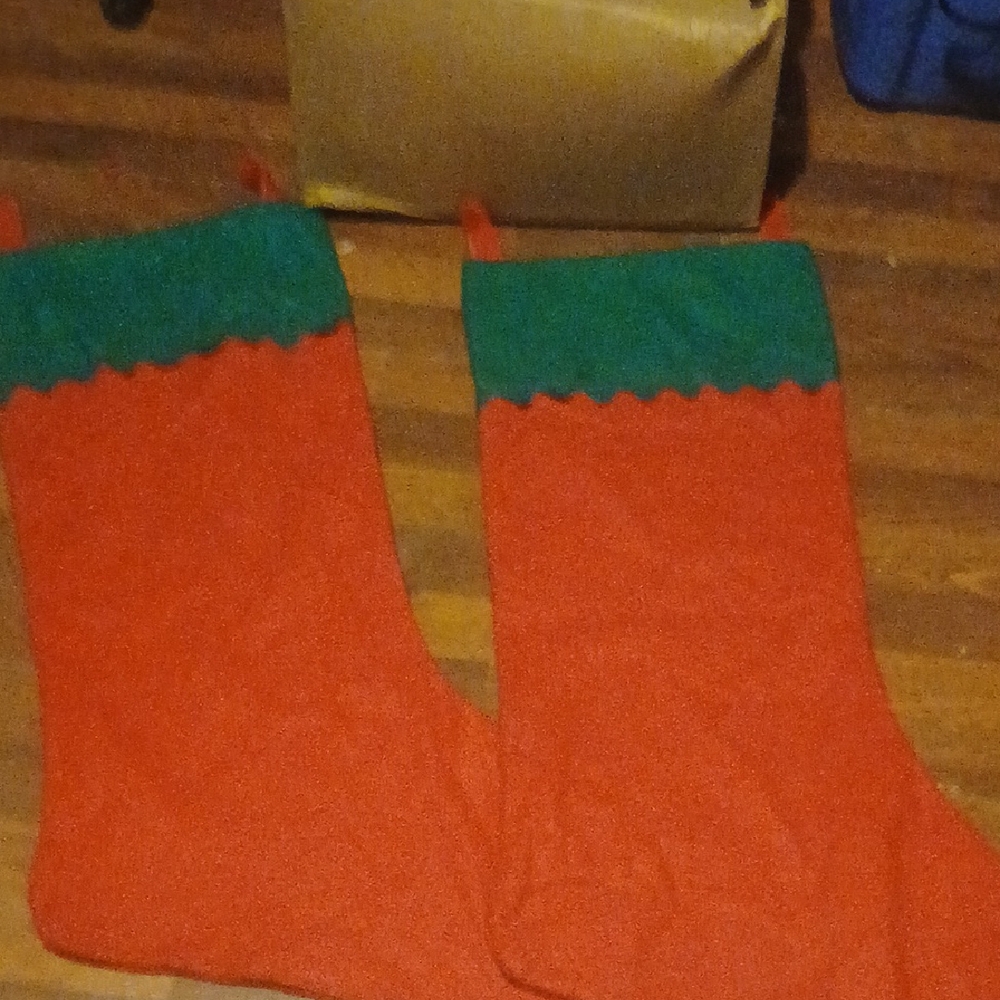 Very Large Red and Green Christmas Stockings